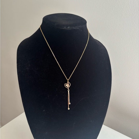 Delicate Gold Heart Lariat Necklace - Women Jewelry - Picture 7 of 7